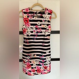 Juicy Couture striped floral mini dress gold detailing